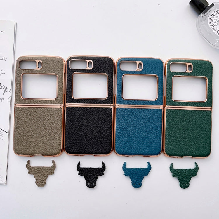 For Motorola Moto Razr 2022 Star Series Nano Electroplating PU Phone Case(Forest Green) - Motorola Cases by buy2fix | Online Shopping UK | buy2fix
