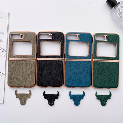 For Motorola Moto Razr 2022 Star Series Nano Electroplating PU Phone Case(Forest Green) - Motorola Cases by buy2fix | Online Shopping UK | buy2fix