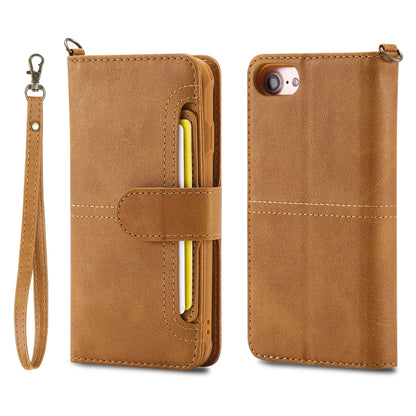 For iPhone 6 / 7 / 8 Multifunctional Detachable Magnetic Horizontal Flip Leather Case with Card Slots & Holder & Wallet & Photo Frame(Brown) - More iPhone Cases by buy2fix | Online Shopping UK | buy2fix
