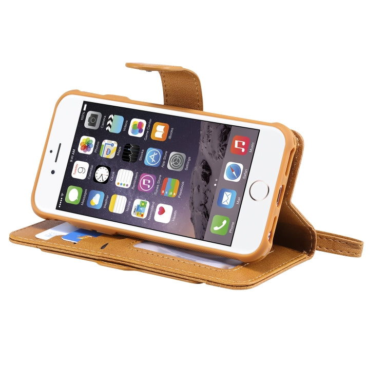 For iPhone 6 / 7 / 8 Multifunctional Detachable Magnetic Horizontal Flip Leather Case with Card Slots & Holder & Wallet & Photo Frame(Brown) - More iPhone Cases by buy2fix | Online Shopping UK | buy2fix