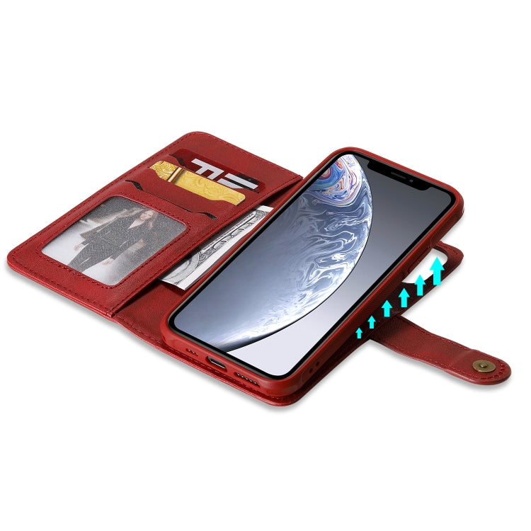For iPhone 11 Pro Multifunctional Detachable Magnetic Horizontal Flip Leather Case with Card Slots & Holder & Wallet & Photo Frame(Red) - iPhone 11 Pro Cases by buy2fix | Online Shopping UK | buy2fix