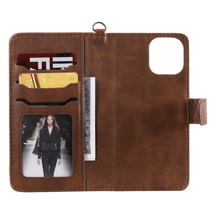 For iPhone 11 Pro Multifunctional Detachable Magnetic Horizontal Flip Leather Case with Card Slots & Holder & Wallet & Photo Frame(Coffee) - iPhone 11 Pro Cases by buy2fix | Online Shopping UK | buy2fix