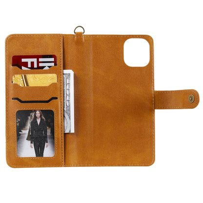 For iPhone 11 Pro Max Multifunctional Detachable Magnetic Horizontal Flip Leather Case with Card Slots & Holder & Wallet & Photo Frame(Brown) - iPhone 11 Pro Max Cases by buy2fix | Online Shopping UK | buy2fix