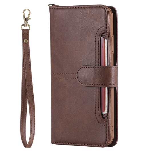For iPhone XS Max Multifunctional Detachable Magnetic Horizontal Flip Leather Case with Card Slots & Holder & Wallet & Photo Frame(Coffee) - More iPhone Cases by buy2fix | Online Shopping UK | buy2fix