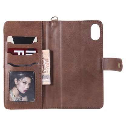 For iPhone XS Max Multifunctional Detachable Magnetic Horizontal Flip Leather Case with Card Slots & Holder & Wallet & Photo Frame(Coffee) - More iPhone Cases by buy2fix | Online Shopping UK | buy2fix