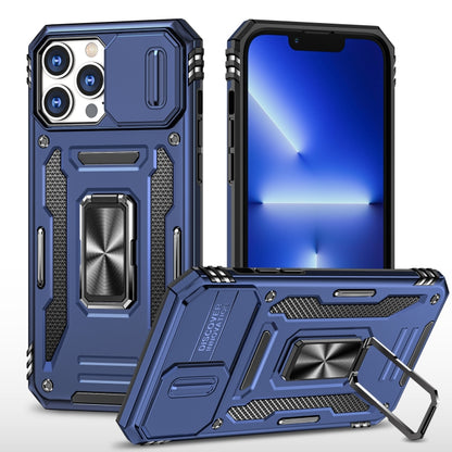 For iPhone 12 Pro Armor PC + TPU Camera Shield Phone Case(Navy Blue) by buy2fix