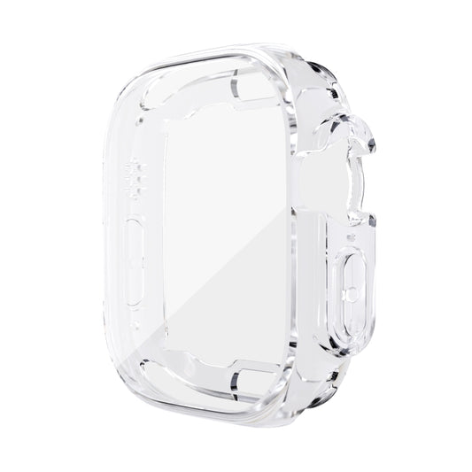 For Apple Watch 9 / 8 / 7 45mm All-inclusive Plating TPU Shockproof Case(Transparent) by buy2fix