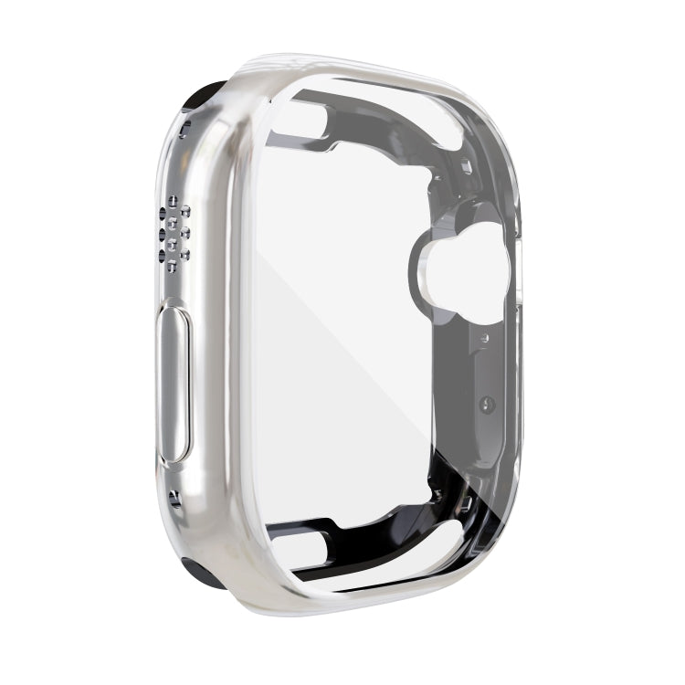 For Apple Watch 9 / 8 / 7 45mm All-inclusive Plating TPU Shockproof Case(Silvery) by buy2fix