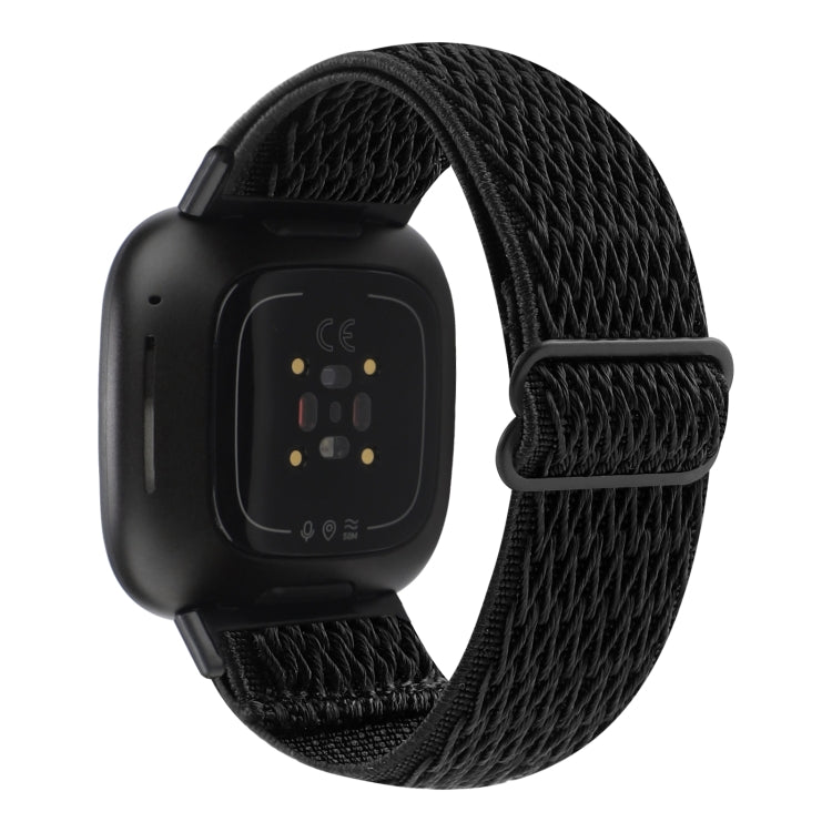For Fitbit Versa 4 / Sense 2 Universal Wave Nylon Watch Band(Black) by buy2fix