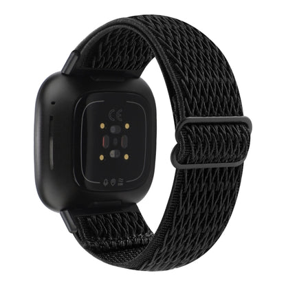 For Fitbit Versa 4 / Sense 2 Universal Wave Nylon Watch Band(Black) by buy2fix