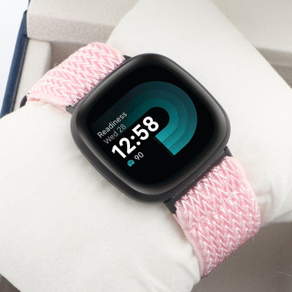 For Fitbit Versa 4 / Sense 2 Universal Wave Nylon Watch Band(Pink) - Watch Bands by buy2fix | Online Shopping UK | buy2fix