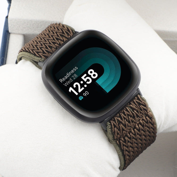 For Fitbit Versa 4 / Sense 2 Universal Wave Nylon Watch Band(Army Green) - Watch Bands by buy2fix | Online Shopping UK | buy2fix