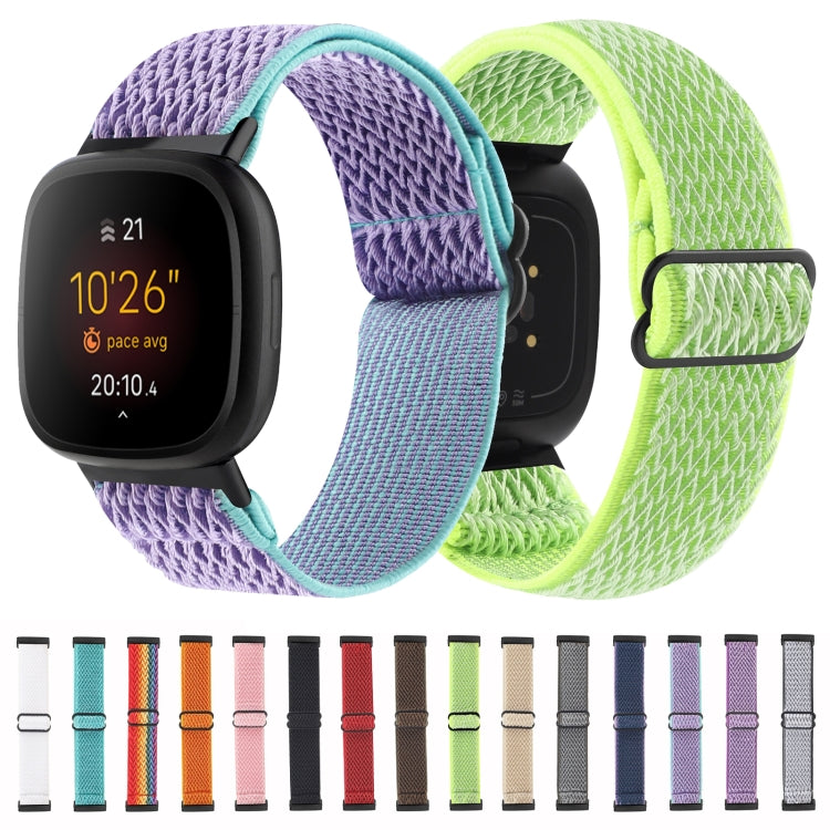 For Fitbit Versa 4 / Sense 2 Universal Wave Nylon Watch Band(Black) by buy2fix