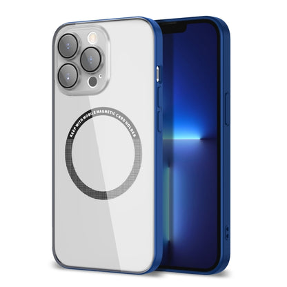 For iPhone 14 Lens Protector Magsafe Phone Case(Blue) by buy2fix