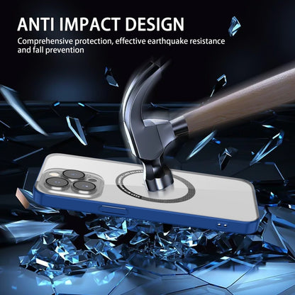 For iPhone 14 Lens Protector Magsafe Phone Case(Blue) by buy2fix