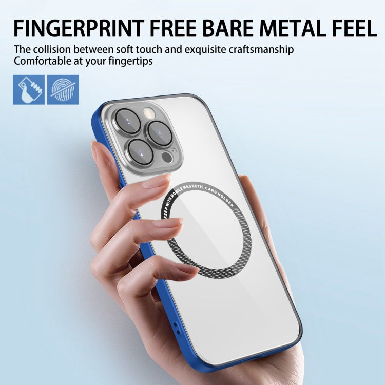 For iPhone 14 Lens Protector Magsafe Phone Case(Blue) by buy2fix