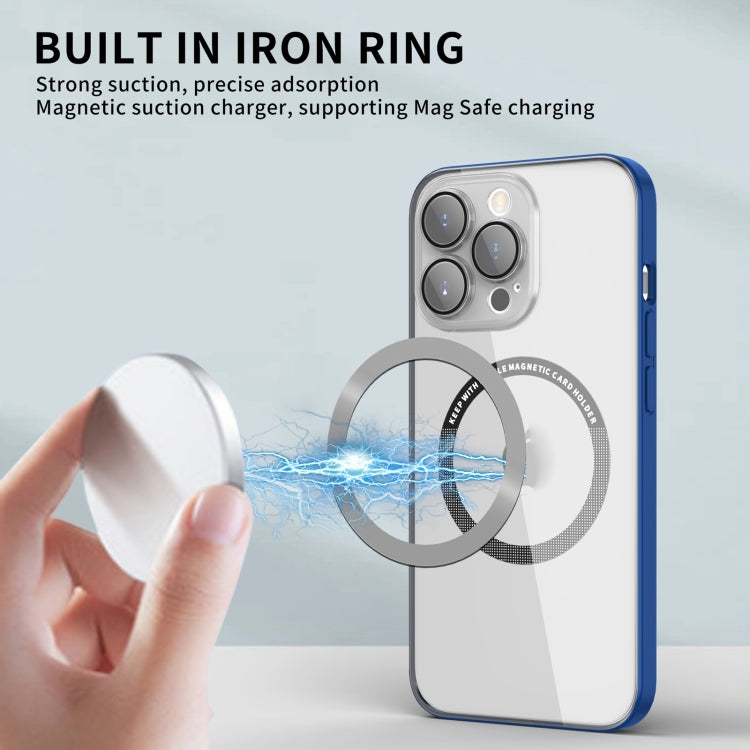 For iPhone 14 Lens Protector Magsafe Phone Case(Blue) by buy2fix
