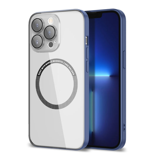 For iPhone 14 Lens Protector Magsafe Phone Case(Light Blue) by buy2fix