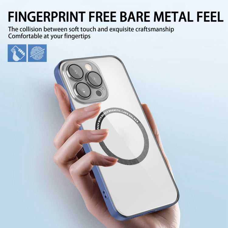 For iPhone 14 Lens Protector Magsafe Phone Case(Light Blue) by buy2fix