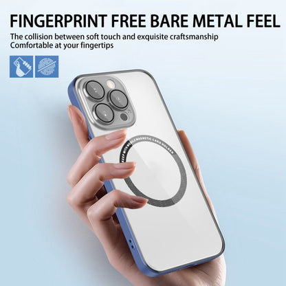 For iPhone 14 Lens Protector Magsafe Phone Case(Light Blue) by buy2fix