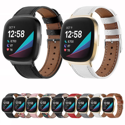 For Fitbit Versa 4 / Sense 2 Round Tail Genuine Leather Watch Band(Brown) by buy2fix