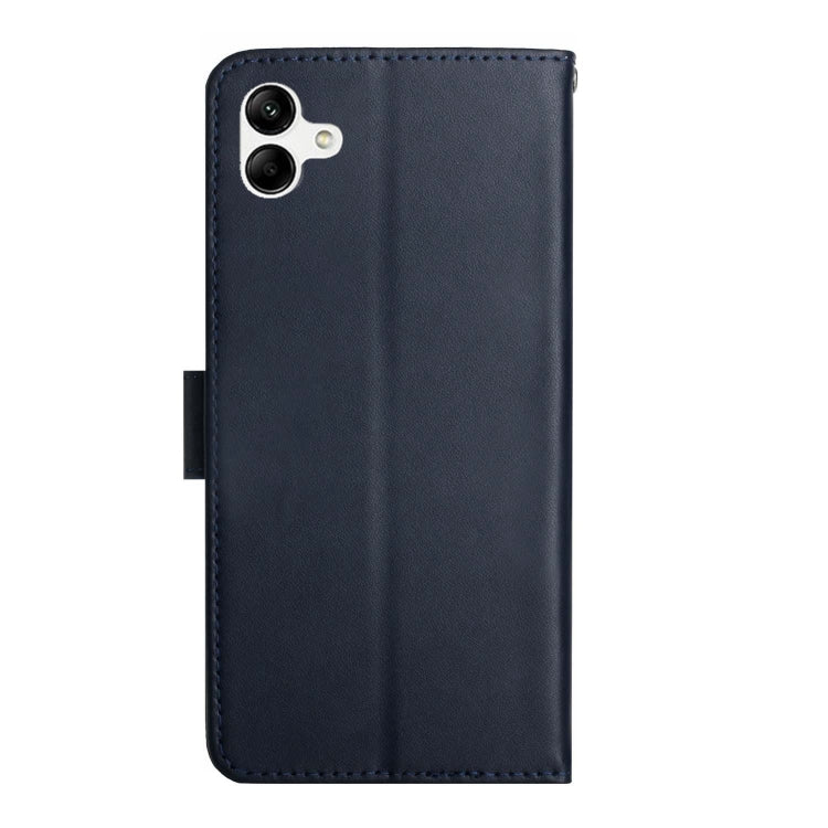 For Samsung Galaxy A04 4G Genuine Leather Fingerprint-proof Flip Phone Case(Blue) - Galaxy Phone Cases by buy2fix | Online Shopping UK | buy2fix