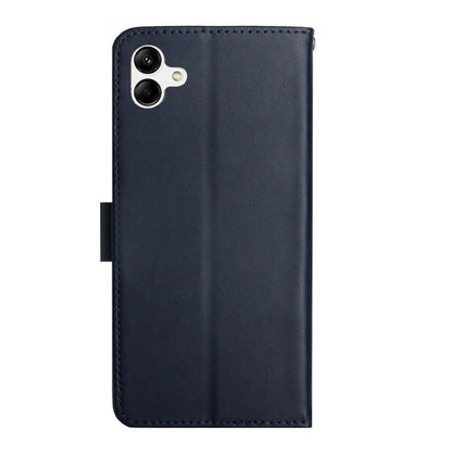For Samsung Galaxy A04 4G Genuine Leather Fingerprint-proof Flip Phone Case(Blue) - Galaxy Phone Cases by buy2fix | Online Shopping UK | buy2fix