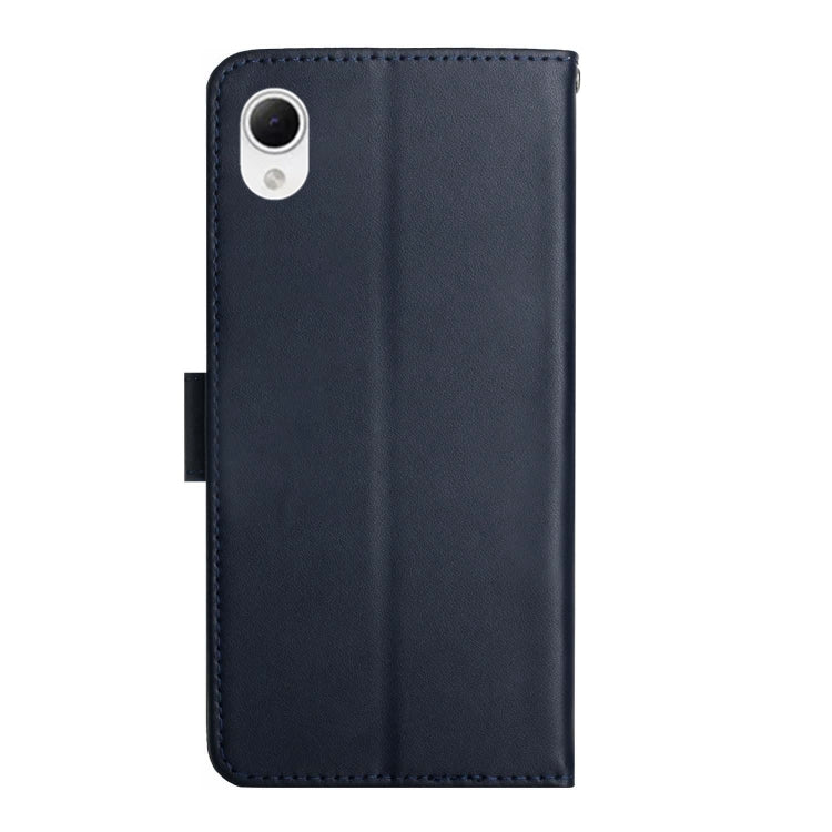 For Samsung Galaxy A23 5G JP Version Genuine Leather Fingerprint-proof Flip Phone Case(Blue) - Galaxy Phone Cases by buy2fix | Online Shopping UK | buy2fix