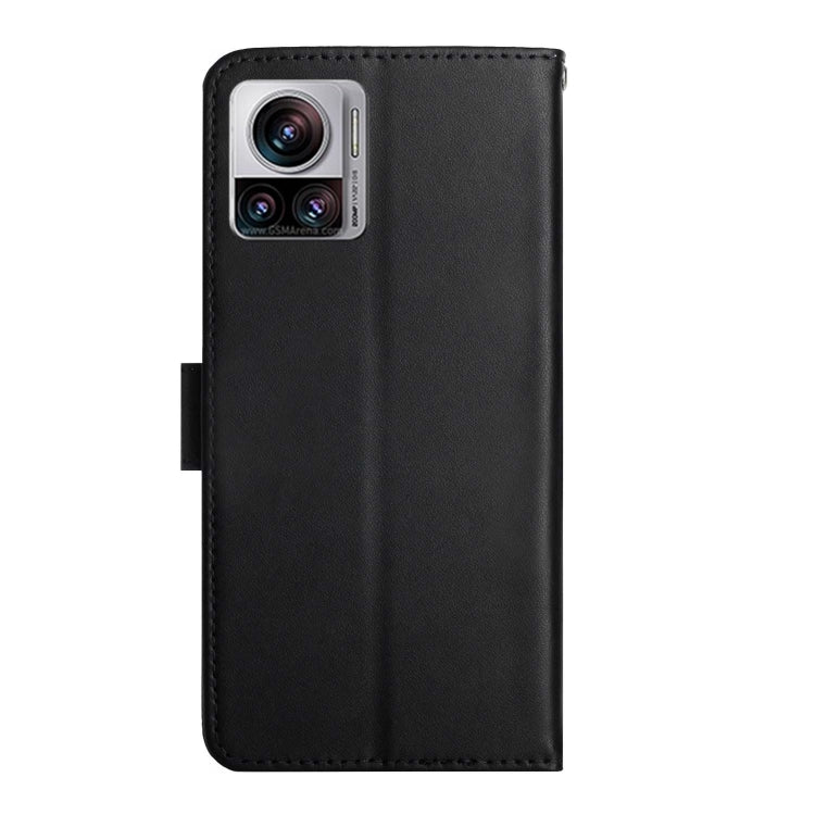 For Motorola Edge 30 Ultra/Moto X30 Pro Genuine Leather Fingerprint-proof Flip Phone Case(Black) - Motorola Cases by buy2fix | Online Shopping UK | buy2fix