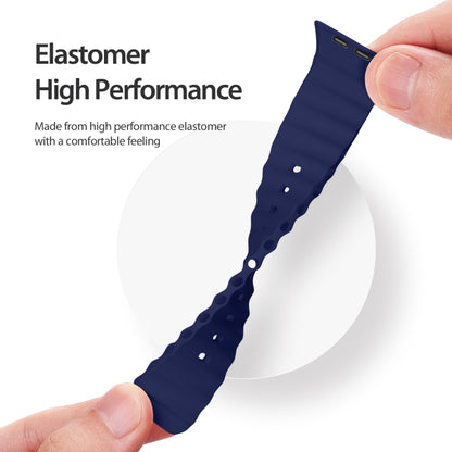 DUX DUCIS Sea Wave Silicone Watch Band For Apple Watch Series 8&7 45mm / SE 2&6&SE&5&4 44mm / 3&2&1 42mm(Blue) by DUX DUCIS