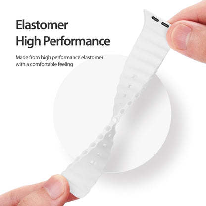 DUX DUCIS Sea Wave Silicone Watch Band For Apple Watch Series 8&7 45mm / SE 2&6&SE&5&4 44mm / 3&2&1 42mm(White) by DUX DUCIS