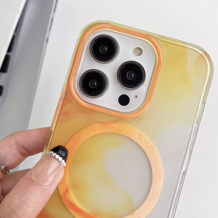 For iPhone 12 Pro Watercolor Magsafe Phone Case(Yellow) by buy2fix