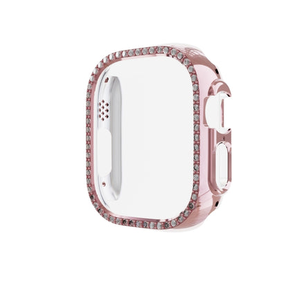 For Apple Watch Ultra 3 / 2 / 1 49mm Diamond Hollow PC Watch Case(Rose Pink) by buy2fix