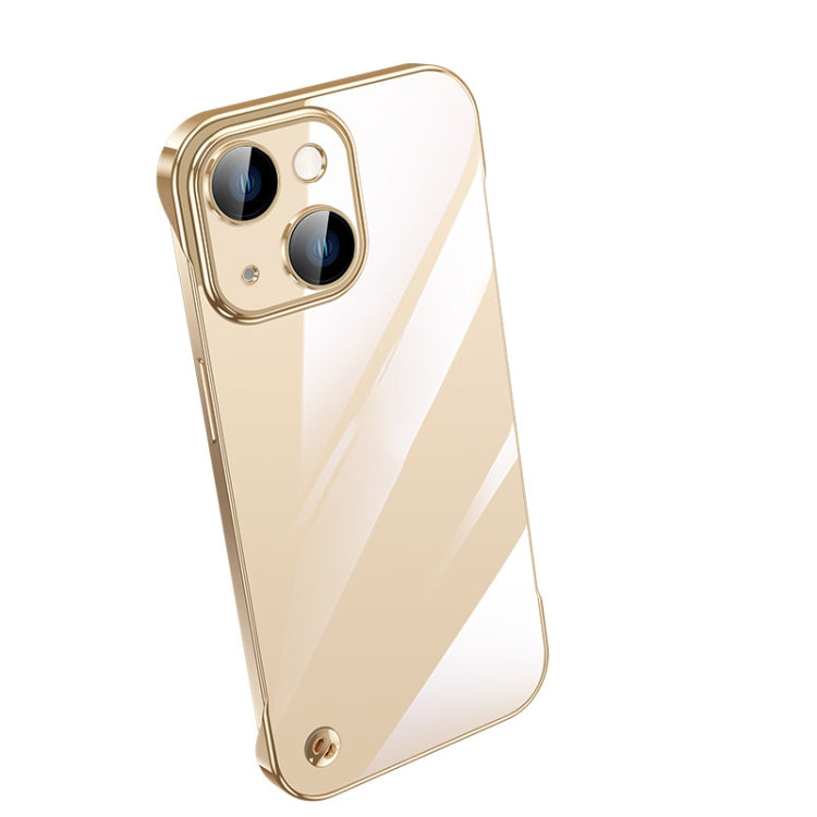 For iPhone 14 Electroplating Frameless Clear PC Phone Case(Gold) by buy2fix