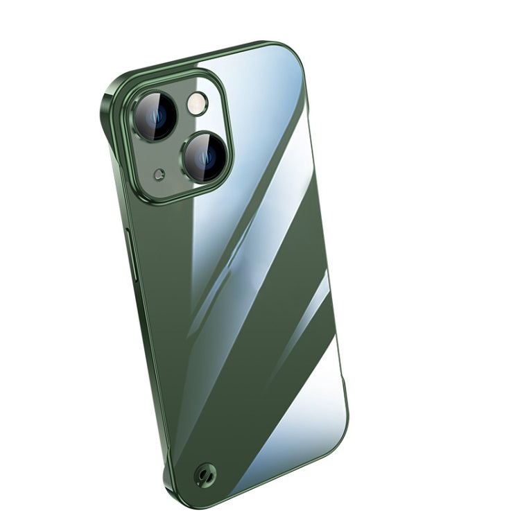 For iPhone 14 Electroplating Frameless Clear PC Phone Case(Green) by buy2fix
