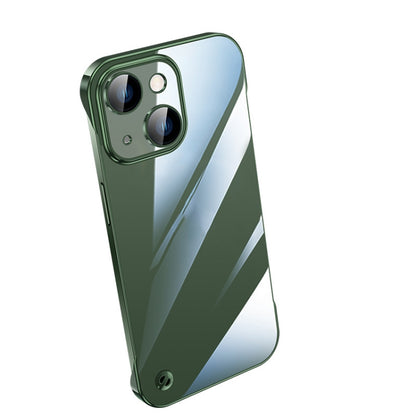 For iPhone 14 Electroplating Frameless Clear PC Phone Case(Green) by buy2fix