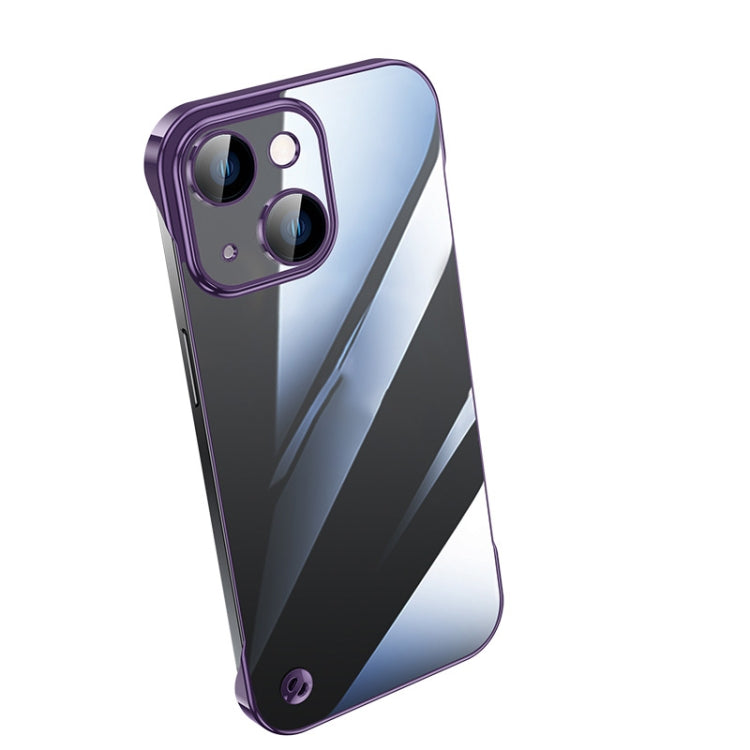 For iPhone 14 Electroplating Frameless Clear PC Phone Case(Purple) by buy2fix