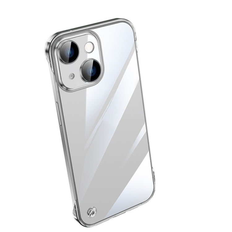 For iPhone 14 Electroplating Frameless Clear PC Phone Case(Silver) by buy2fix