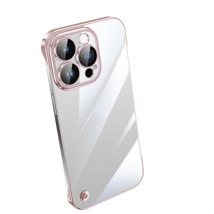 For iPhone 13 Pro Electroplating Frameless Clear PC Phone Case(Pink) by buy2fix