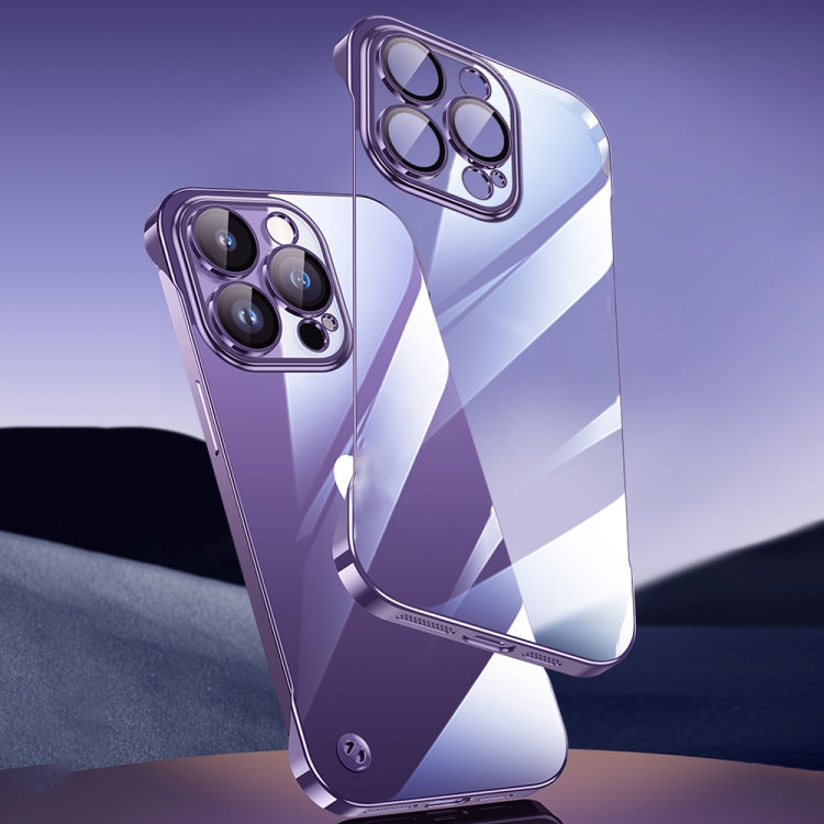 For iPhone 13 Pro Electroplating Frameless Clear PC Phone Case(Purple) by buy2fix