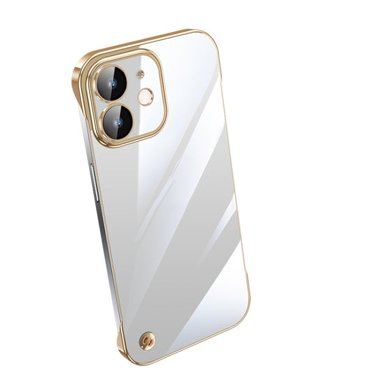 For iPhone 12 Electroplating Frameless Clear PC Phone Case(Gold) by buy2fix