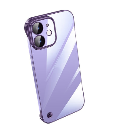 For iPhone 12 Electroplating Frameless Clear PC Phone Case(Purple) by buy2fix