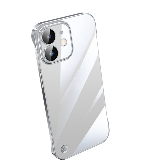 For iPhone 12 Electroplating Frameless Clear PC Phone Case(Silver) by buy2fix