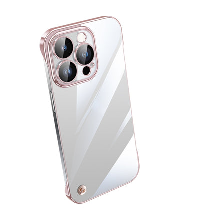 For iPhone 12 Pro Electroplating Frameless Clear PC Phone Case(Pink) by buy2fix