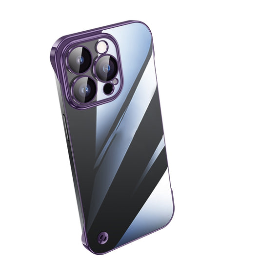 For iPhone 12 Pro Electroplating Frameless Clear PC Phone Case(Purple) by buy2fix
