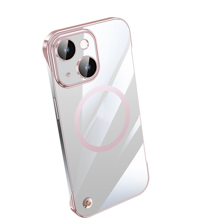 For iPhone 13 Electroplating Frameless Magsafe Magnetic PC Phone Case(Pink) by buy2fix