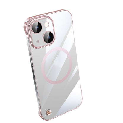 For iPhone 13 Electroplating Frameless Magsafe Magnetic PC Phone Case(Pink) by buy2fix