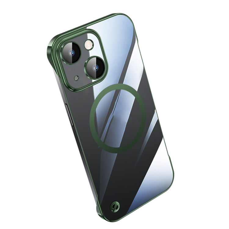 For iPhone 13 Electroplating Frameless Magsafe Magnetic PC Phone Case(Green) by buy2fix