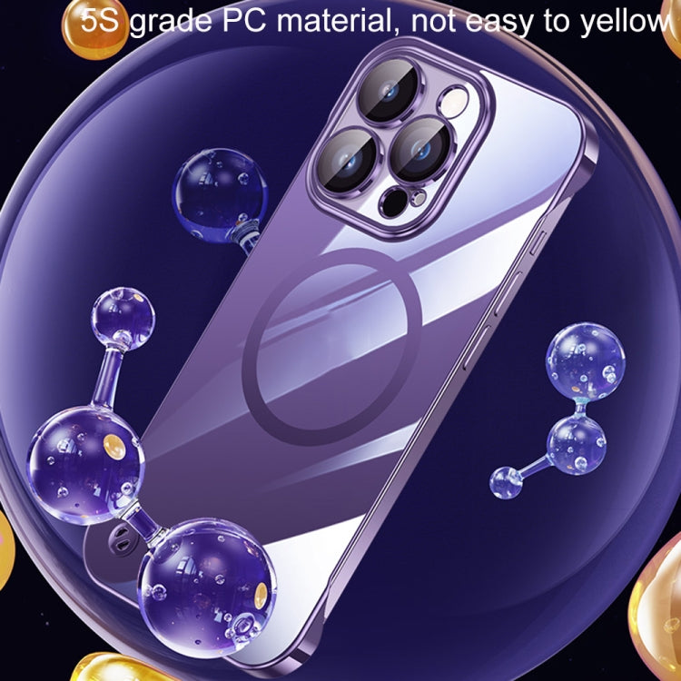 For iPhone 13 Pro Max Electroplating Frameless Magsafe Magnetic PC Phone Case(Green) by buy2fix