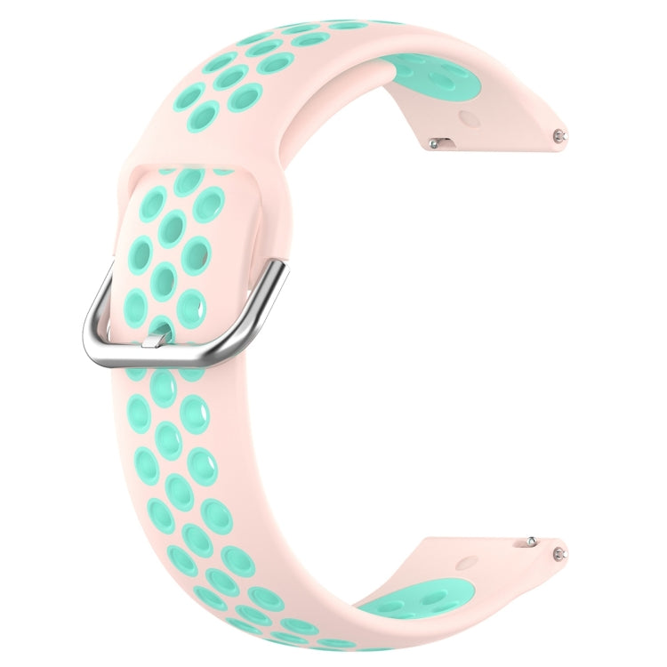 For Huawei Honor Magic Watch 2 46mm 22mm Clasp Two Color Sport Watch Band (Mint Green + Light Pink) by buy2fix